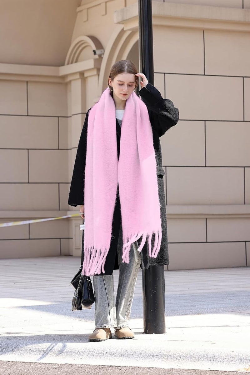 Wander Agio Winter Warm Scarf Long Pashmina Extra Large Shawls and Wraps for Women Large Blanket Scarves Solid - Image 2